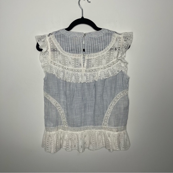 Anthro Maeve Striped Lace Tank S - Picture 5 of 5